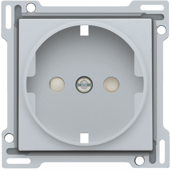 Finishing set for socket outlet with side earthing and shutters, sterl image 2