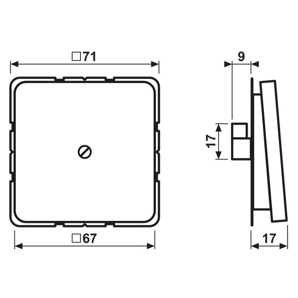 Cable outlet w.center plate and insert CD590APT image 6