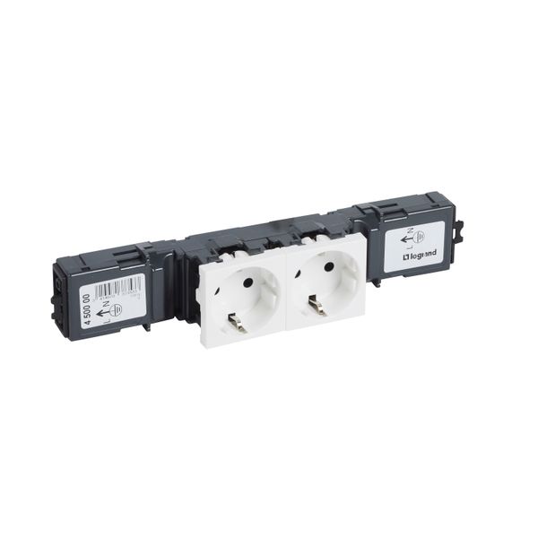 Socket Mosaic - 2x2P+E - for instal on trunking - auto. term. WIELAND - standard image 2