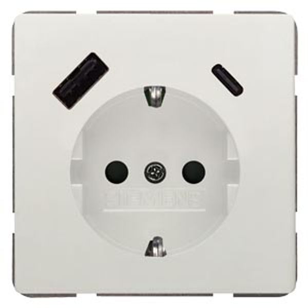 DELTA style titanwhite USB-SCHUKO socket .... 5UB1870-1TW01 image 1