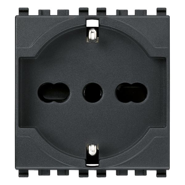 2P+E 16A universal outlet grey image 1