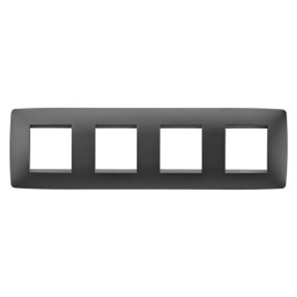 ONE INTERNATIONAL PLATE - PAINTED TECHNOPOLYMER - 2+2+2+2 MODULES HORIZONTAL - SATIN BLACK - CHORUSMART image 1