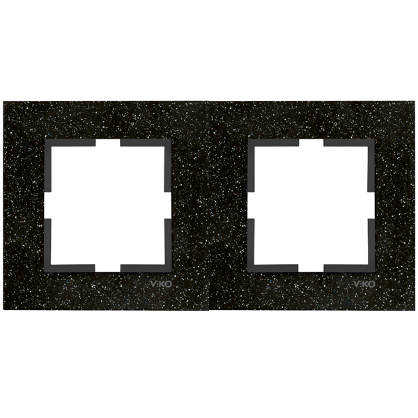 Novella Accessory Corian - Black Quartz Two Gang Frame image 1