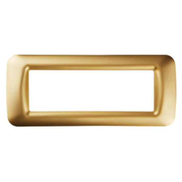 TOP SYSTEM PLATE - IN TECHNOPOLYMER GLOSS FINISH - 6 GANG - ANTIQUE GOLD - SYSTEM image 1