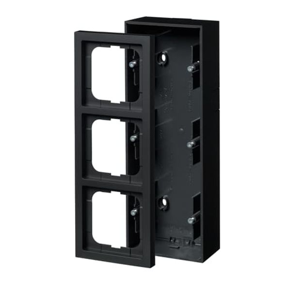 1723S80-885 Surface mounting box 3 gang Black - Impressivo image 1