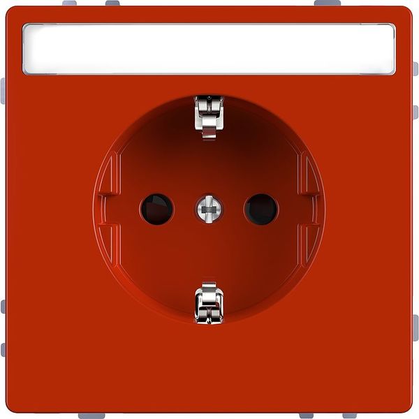 SCHUKO socket for special circuits with label, touch protection, plug-in terminals, ZSV, orange, system design image 1