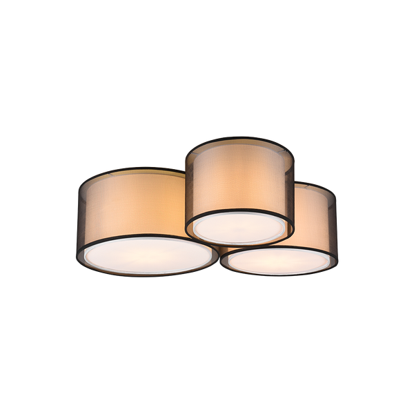 Burton ceiling lamp 3-pc E27 matt black image 1