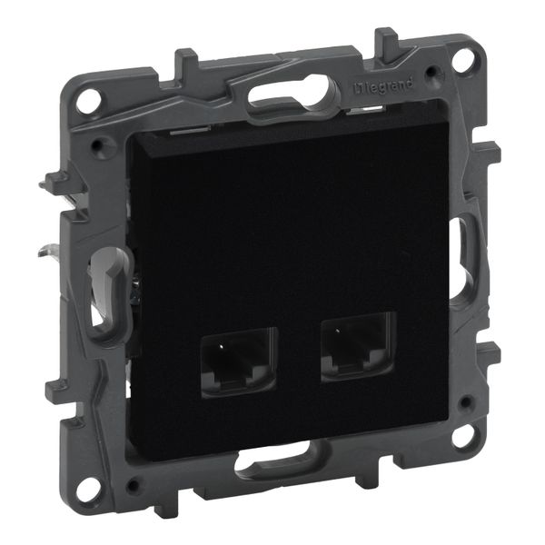 Double RJ45 socket Niloé Step category 6 UTP black image 1