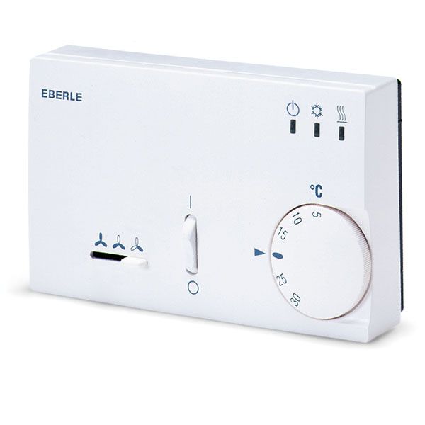 Climate controller 5-30C, AC 230V, 1 changeover contact, neutral zone adjustable, H/K 10A, fan S/M/L 6A, on/off image 1