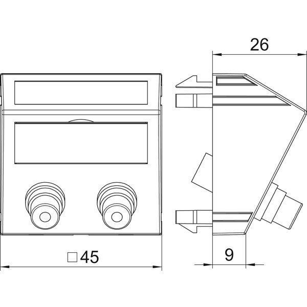 MTS-2R F SWGR1 Multimedia support audio cinch 2x coupling, socket-socket 45x45mm image 2