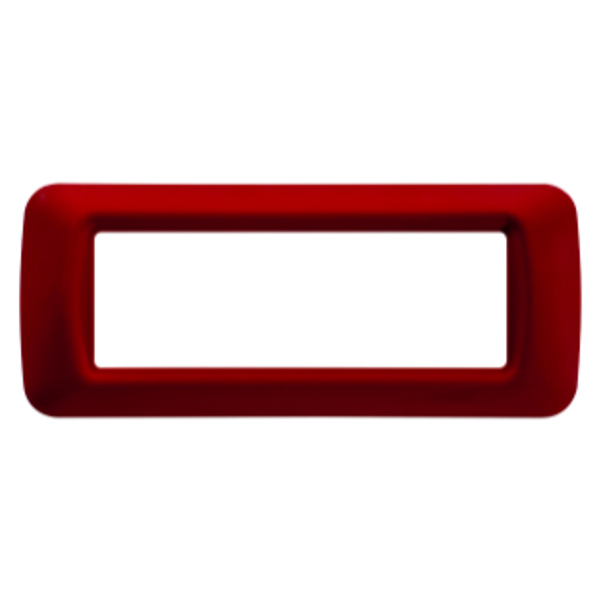 TOP SYSTEM PLATE - IN TECHNOPOLYMER GLOSS FINISHING - 6 GANG - CLASSIC BURGUNDY - SYSTEM image 1