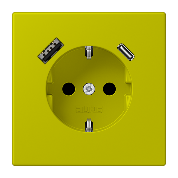 SCHUKO socket with USB charger LC4320F LC1520-15CA249 image 1