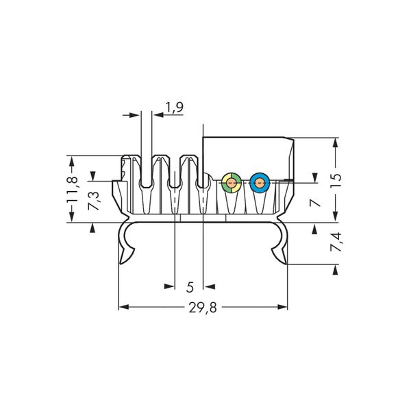 Conductor support, base without ground contact 5-pole white image 5