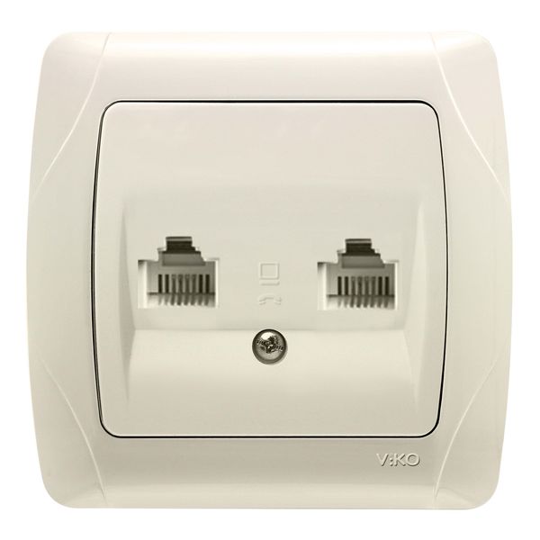 Carmen Beige Two Gang Num Phone Socket (2xCAT3) image 1