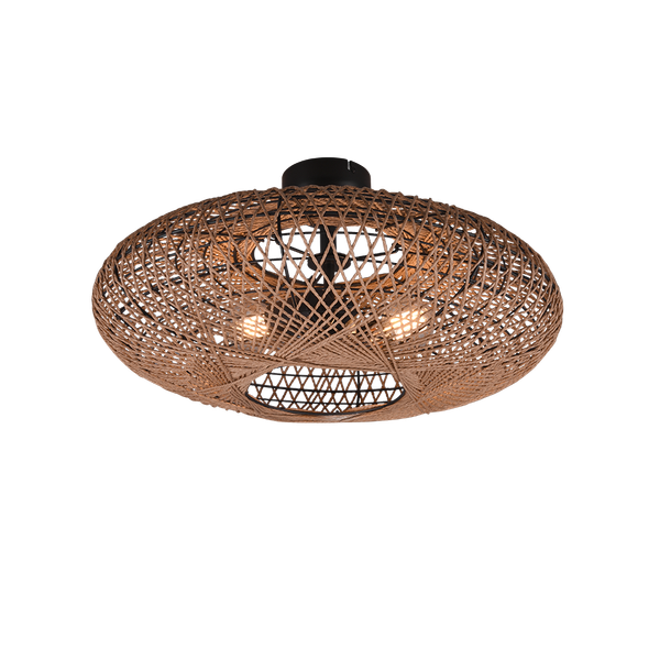 Hedda ceiling lamp 2xE27 matt black/sisal image 1