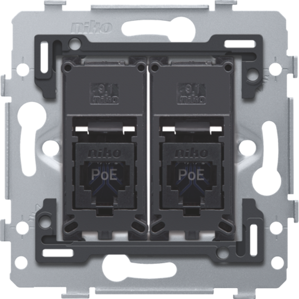 2 RJ45 connections UTP cat. 6A, PoE++ ready, flat model, incl. base 71 image 1