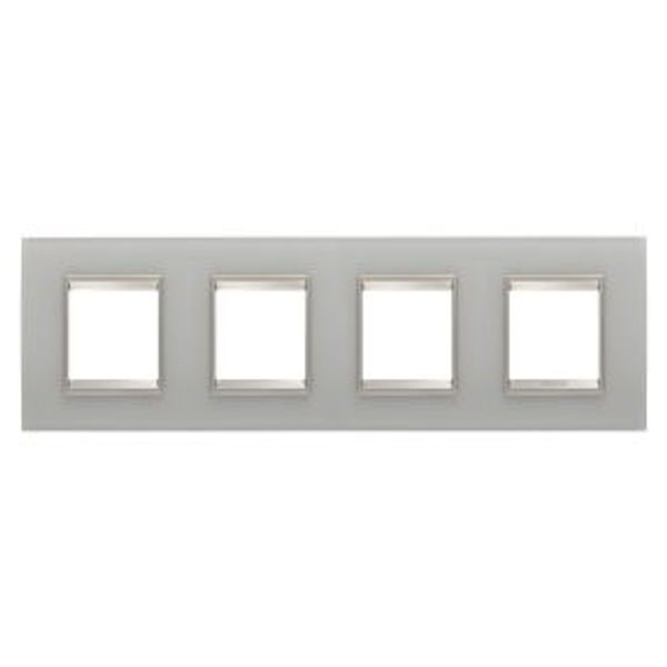 LUX INTERNATIONAL PLATE - IN GLASS - 2+2+2+2 MODULES HORIZONTAL - NATURAL REFLECTION - INNER FRAME MATT LIGHT BRONZE - CHORUSMART image 1