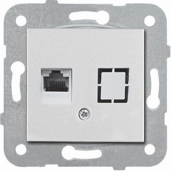 Novella-Trenda Silver One Gang Data Socket (CAT6) image 1