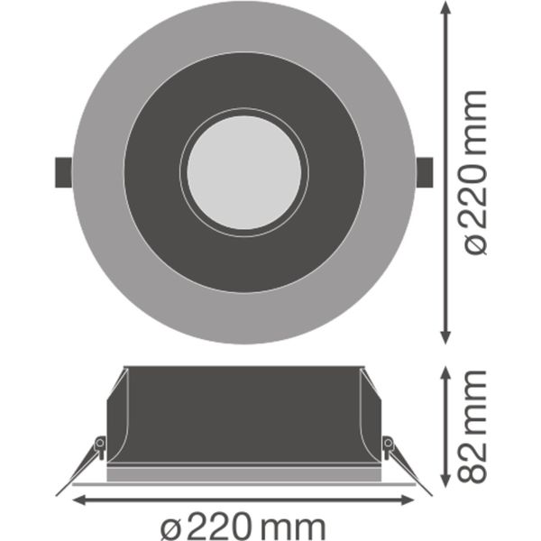 DOWNLIGHT UGR19 ZIGBEE DN195 21 W 840 WT IP54 ZBVR image 20