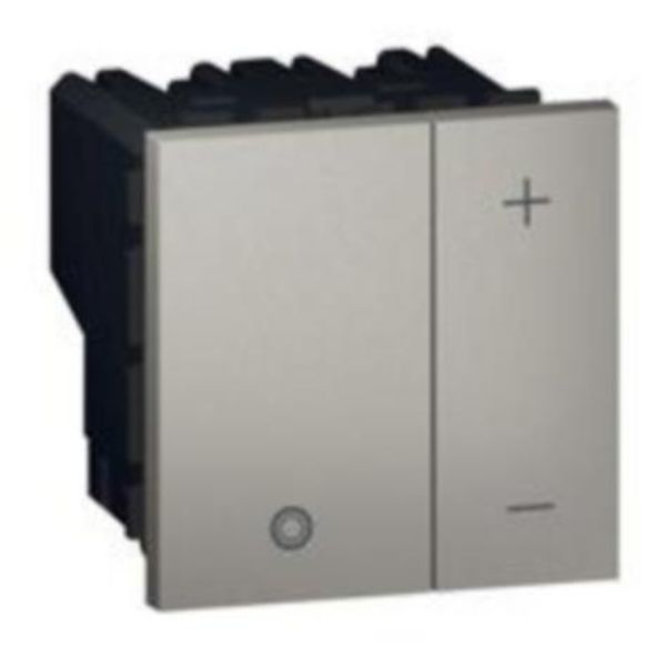 Arteor™ - Push-button dimmer - for ballast 0-10 V - 2 square modules - Magnesium image 1