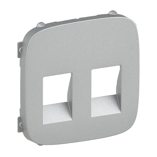 Cover plate Valena Allure - double loudspeaker socket - aluminium image 1