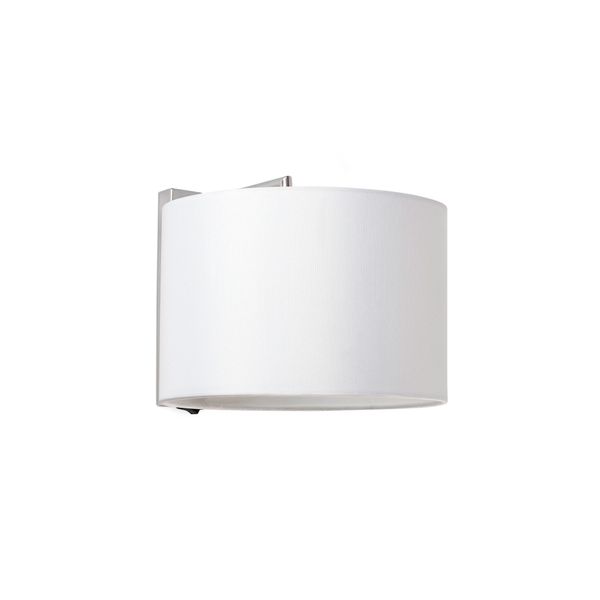 SAHARA CHROME WALL LAMP WHITE SHADE image 1