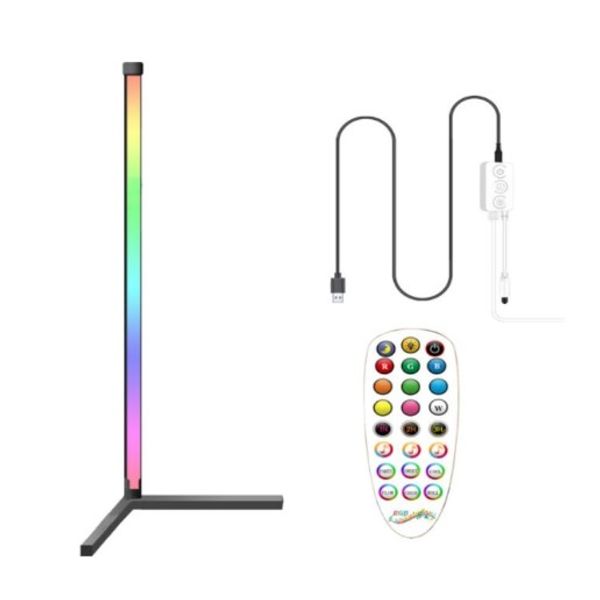 SMART WIFI FLOOR CORNER WITH REMOTE CONTROL Black 1400mm RGB + TW image 1