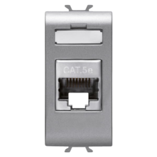 RJ45 SOCKET - CATEGORY 5e - FTP - 1 MODULE - TITANIUM – CHORUSMART image 1