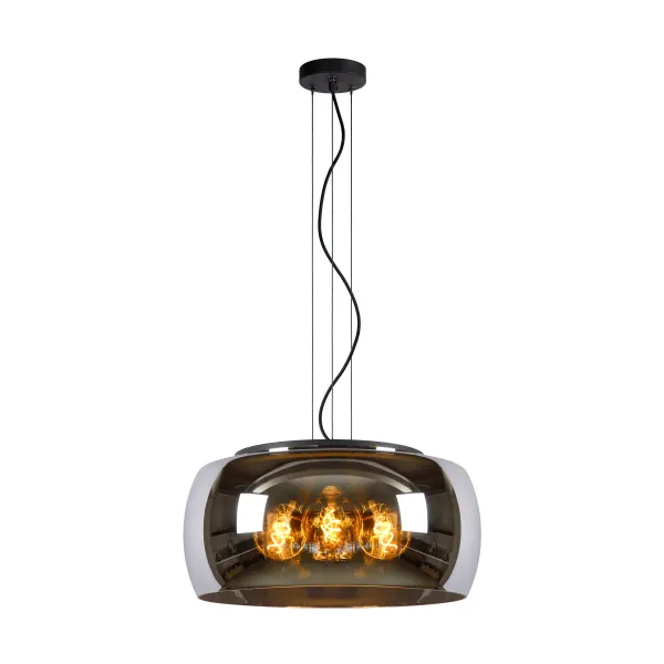 Lucide OLIVIA - Pendant light - Ø 50 cm - 3xE27 - Smoke Grey image 1