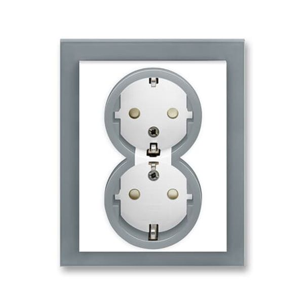 5518-3029 B Double socket outlet with earthing contacts, with hinged lids ; 5518-3029 B image 5