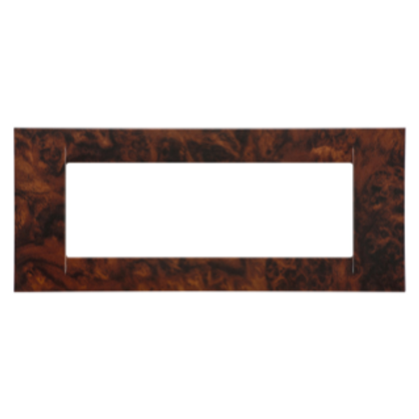 VIRNA PLATE - IN TECHNOPOLYMER - 6 GANG - ENGLISH WALNUT - SYSTEM image 1