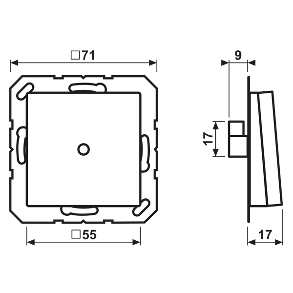 Cable outlet w.centre plate and insert A590BFAWW image 5