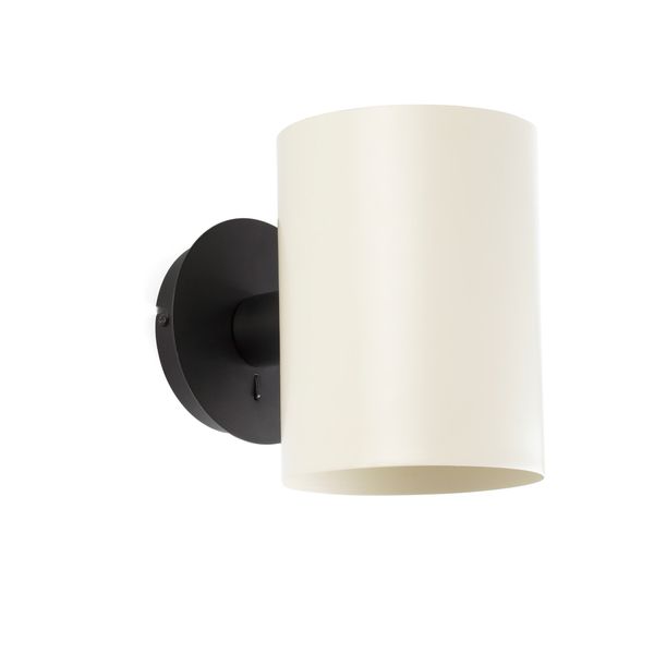 GUADALUPE BLACK WALL LAMP BEIGE LAMPSHADE image 1