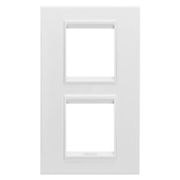 LUX INTERNATIONAL PLATE - IN METAL - 2+2 MODULES VERTICAL - MONOCHROME SATIN WHITE - CHORUSMART image 1