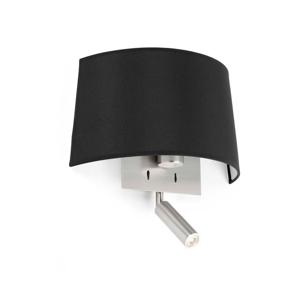 VOLTA BLACK WALL LAMP WITH LED READER E27 20W 2700 image 1