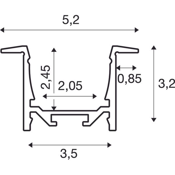 GRAZIA 20 LED Recessed profile, 3m, alu image 2