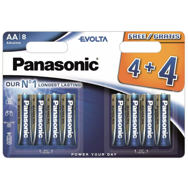 PANASONIC Evolta Alkaline LR6 AA BL4+4 image 1