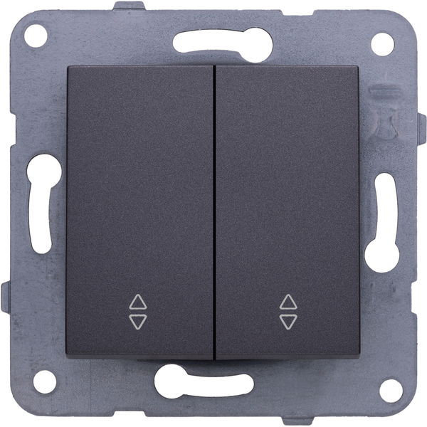 Karre Plus-Arkedia Dark Grey Two Gang Switch-Two Way Switch image 1