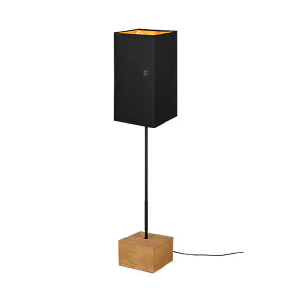 Woody floor lamp E27 wood/black image 1