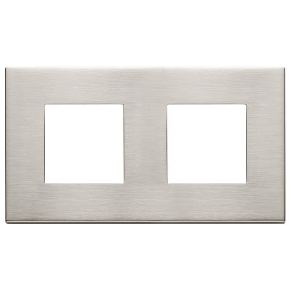 Plate 4M (2+2)x71mm metal brushed nickel image 1