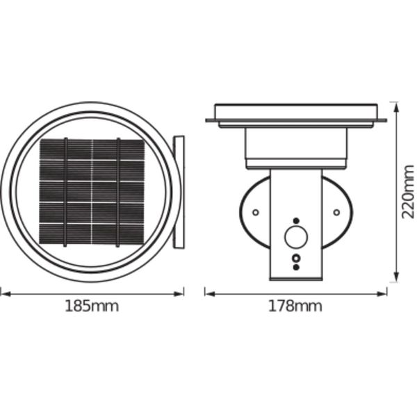 ENDURA® STYLE SOLAR DOUBLE CIRCLE Wall Sensor Double Circle 6W Black image 10