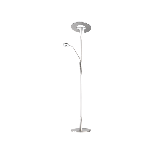 Quebec LED floor lamp uplighter brushed steel image 1