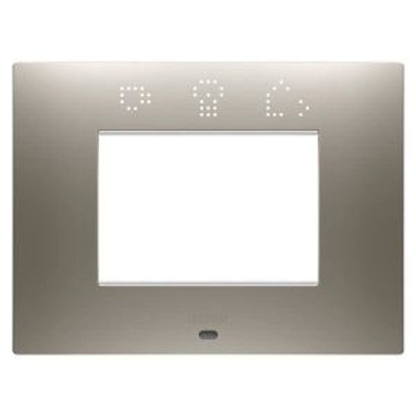 EGO SMART PLATE - IN PAINTED TECHNOPOLYMER - 3 MODULES - STEEL - CHORUSMART image 1