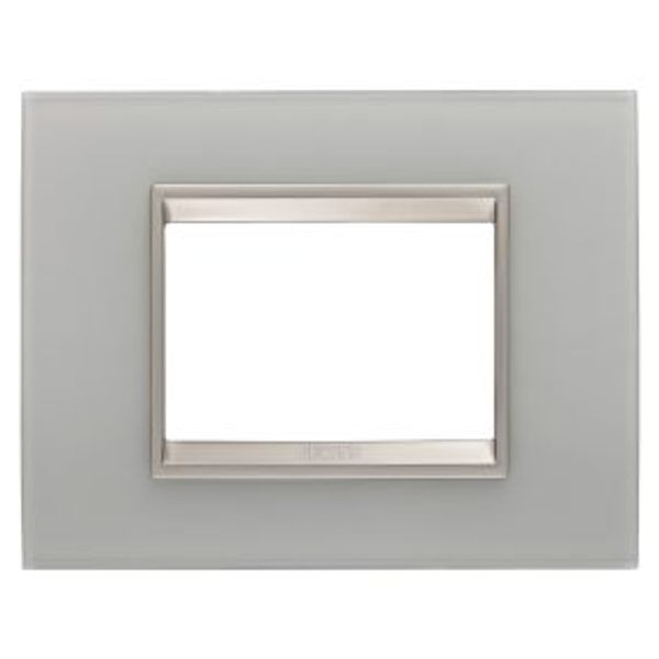 LUX PLATE - IN GLASS - 3 MODULES - NATURAL REFLECTION - INNER FRAME MATT LIGHT BRONZE - CHORUSMART image 1