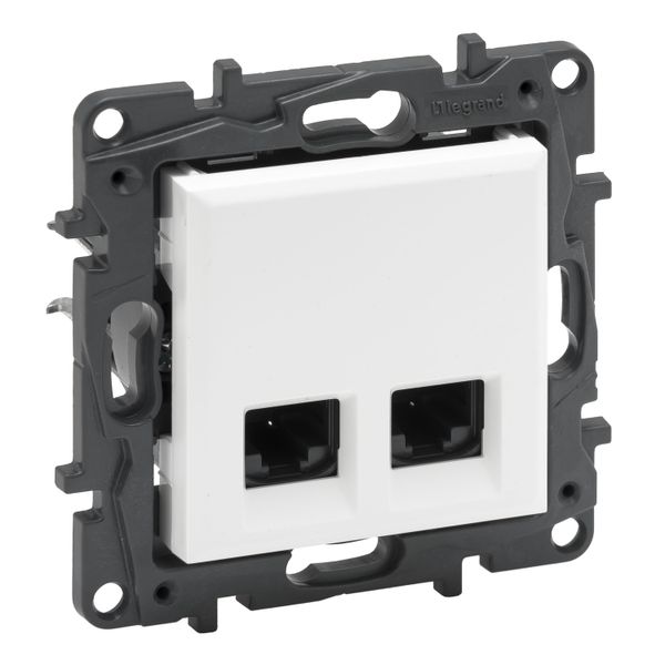 Double RJ45 socket Niloé Step category 6A STP white image 1