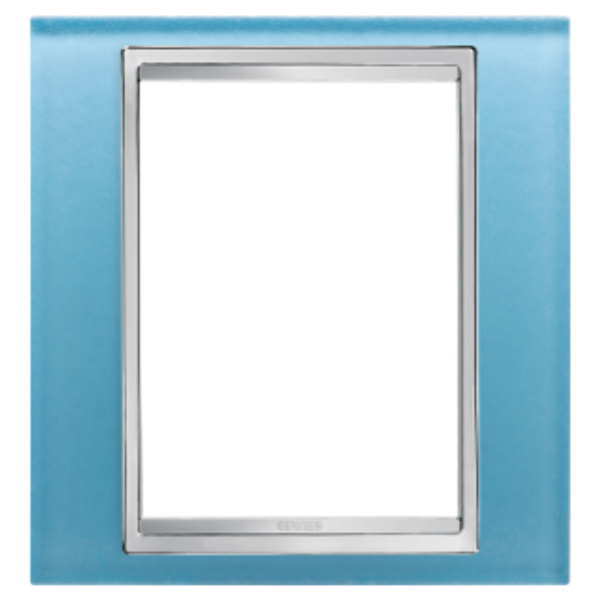 LUX PLATE - BRITISH STANDARD - GLASS - 1 GANG  - AQUAMARINE - CHORUSMART image 1