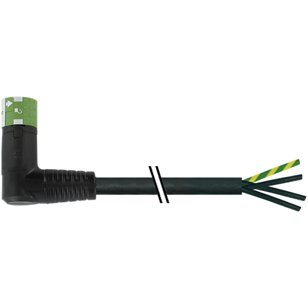 MQ15 female 90° with cable PUR 4x1.5 bk UL/CSA+drag chain 10m image 1