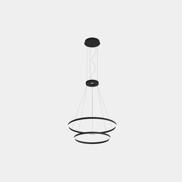 Pendant Circular Downward 2 Rings (ø900 ø600) LED 77.3W 2942lm 3000K Black image 1