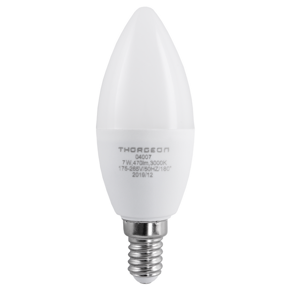 LED Light bulb 7W E14 B35 3000K 470lm THORGEON image 1