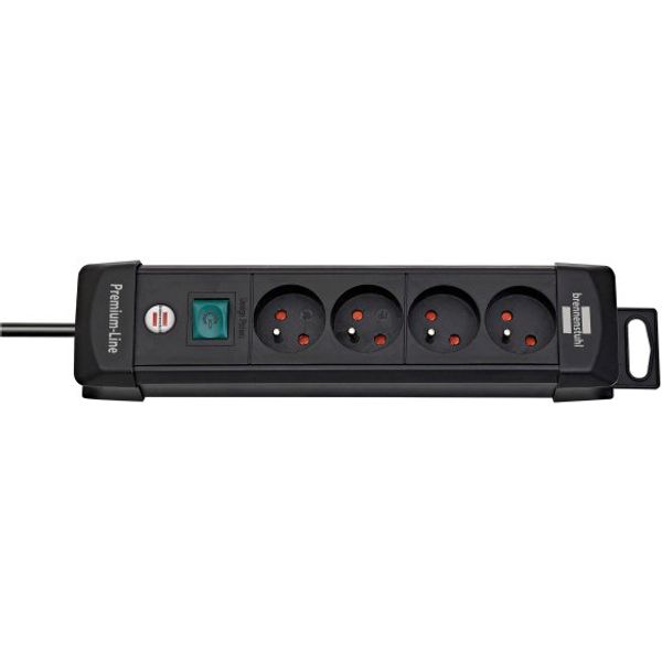 Premium-Line extension lead 4-way black 1.8m H05VV-F 3G1.5 with switch *FR/BE* image 1